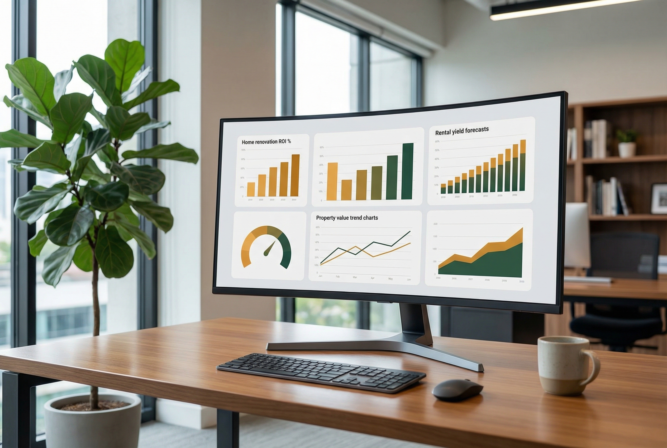 Financial dashboard showing renovation ROI projections